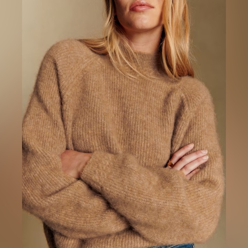 SÉZANE Otis Baby Alpaca Sweater in Camel sz XS NWOT Rare & Sold out! - Picture 2 of 15